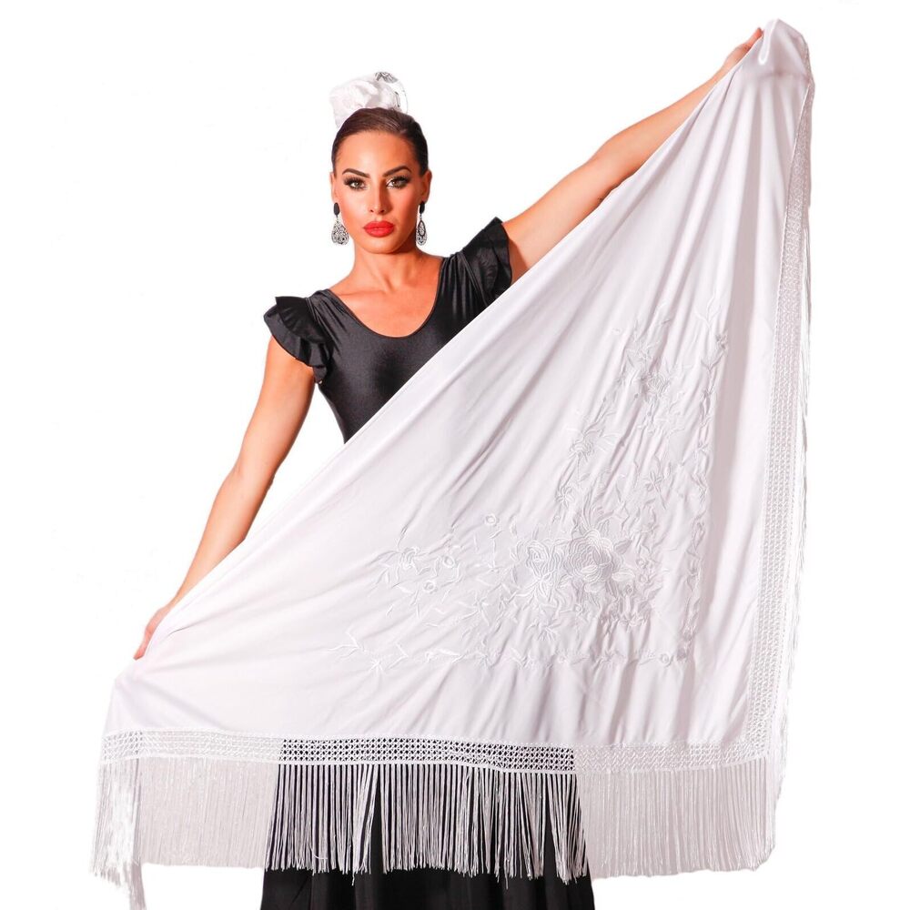3688 Mantón Flamenco Grande. Medida 75x35cm Sin Contar Los Flecos